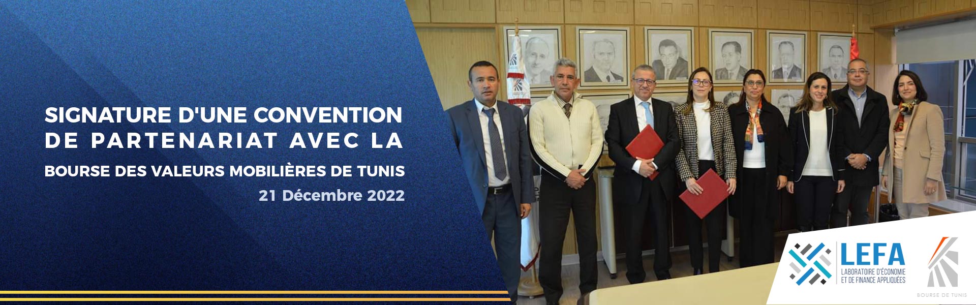 Signature d'une Convention  de partenariat avec la  Bourse des Valeurs Mobilières de Tunis